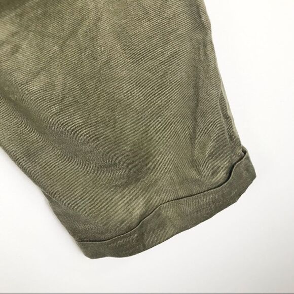 Kut from the Kloth Olive Green Linen Blend Crop Pants - Picture 6 of 9